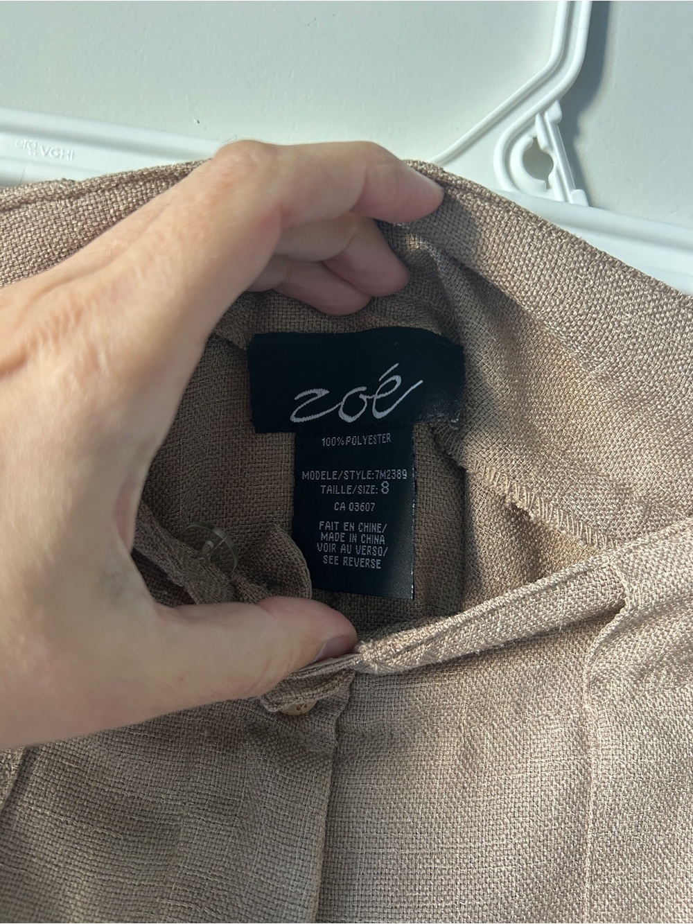 Men's Casual Brown Linen-Blend Pants - Picture 6 of 8